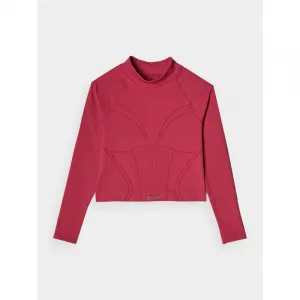 Dámske tréningové tričko s dlhým rukávom 4F LONGSLEEVE FNK F483-RAW24TFLOF483-60S-BURGUNDY