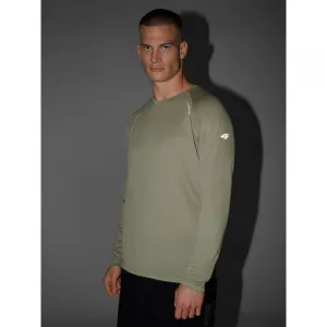 Pánske bežecké tričko s dlhým rukávom 4F LONGSLEEVE FNK M413-WAW25TFLOM413-44S-OLIVE