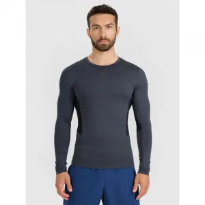 Pánske tréningové tričko s dlhým rukávom 4F LONGSLEEVE FNK M507-WMM00TFLOM507-22M-ANTHRACITE MELANGE
