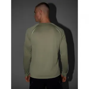 Pánske bežecké tričko s dlhým rukávom 4F LONGSLEEVE FNK M413-WAW25TFLOM413-44S-OLIVE