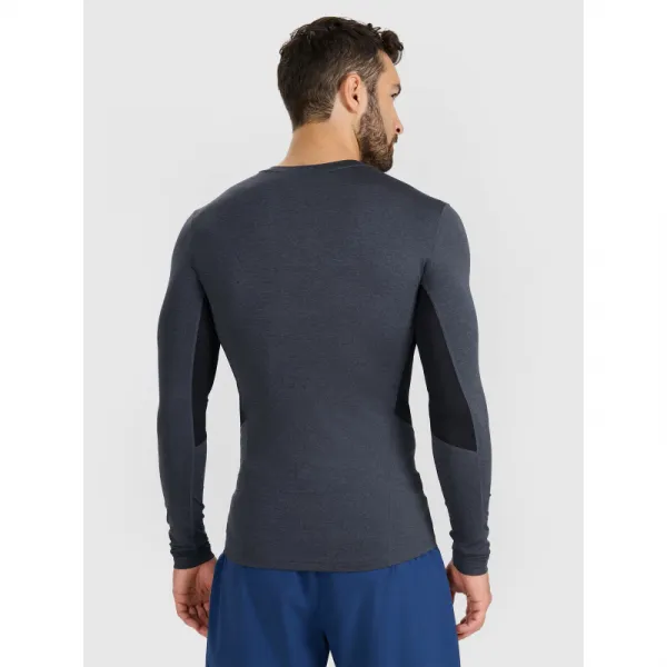 Pánske tréningové tričko s dlhým rukávom 4F LONGSLEEVE FNK M507-WMM00TFLOM507-22M-ANTHRACITE MELANGE