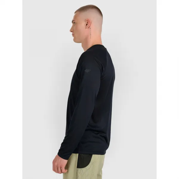 Pánske bežecké tričko s dlhým rukávom 4F LONGSLEEVE FNK M413-WAW25TFLOM413-20S-DEEP BLACK