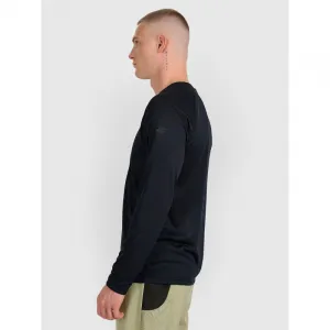 Pánske bežecké tričko s dlhým rukávom 4F LONGSLEEVE FNK M413-WAW25TFLOM413-20S-DEEP BLACK