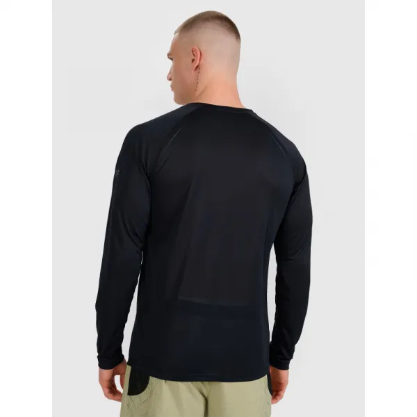 Pánske bežecké tričko s dlhým rukávom 4F LONGSLEEVE FNK M413-WAW25TFLOM413-20S-DEEP BLACK