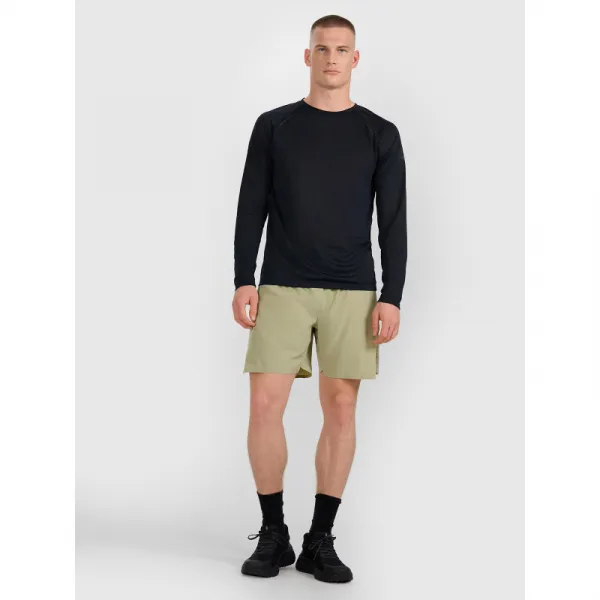 Pánske bežecké tričko s dlhým rukávom 4F LONGSLEEVE FNK M413-WAW25TFLOM413-20S-DEEP BLACK