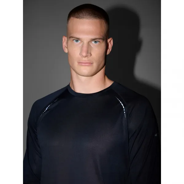 Pánske bežecké tričko s dlhým rukávom 4F LONGSLEEVE FNK M413-WAW25TFLOM413-20S-DEEP BLACK