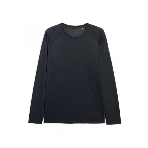 Pánske bežecké tričko s dlhým rukávom 4F LONGSLEEVE FNK M413-WAW25TFLOM413-20S-DEEP BLACK