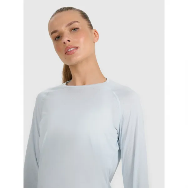 Dámske bežecké tričko s dlhým rukávom 4F LONGSLEEVE FNK F415-WAW25TFLOF415-34S-LIGHT BLUE