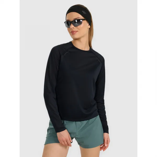 Dámske bežecké tričko s dlhým rukávom 4F LONGSLEEVE FNK F415-WAW25TFLOF415-20S-DEEP BLACK