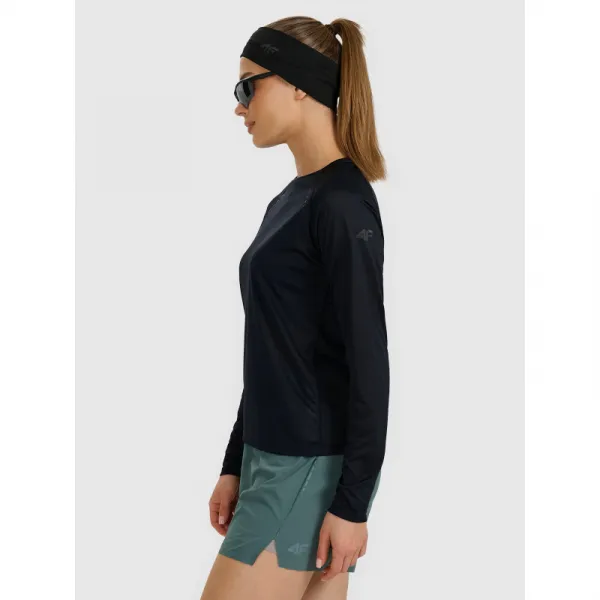 Dámske bežecké tričko s dlhým rukávom 4F LONGSLEEVE FNK F415-WAW25TFLOF415-20S-DEEP BLACK