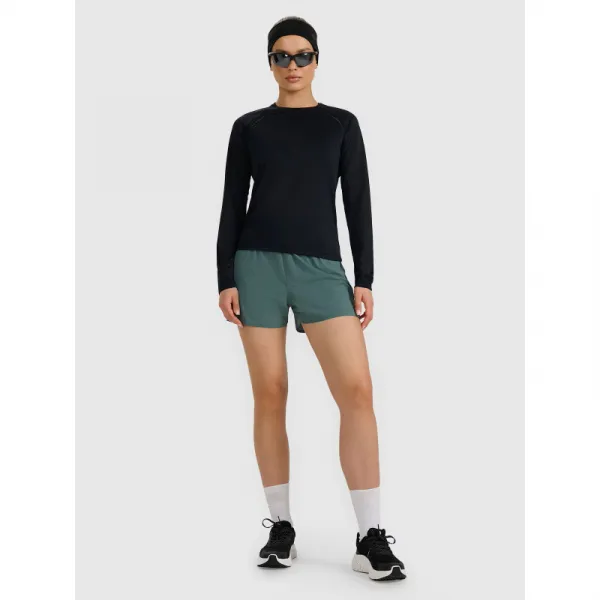 Dámske bežecké tričko s dlhým rukávom 4F LONGSLEEVE FNK F415-WAW25TFLOF415-20S-DEEP BLACK