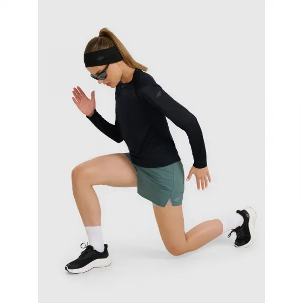 Dámske bežecké tričko s dlhým rukávom 4F LONGSLEEVE FNK F415-WAW25TFLOF415-20S-DEEP BLACK