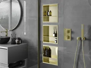 MEXEN - X-Wall-R modul pre vstavanie do steny s poličkou 30 x 30, zlatá 1950303010S