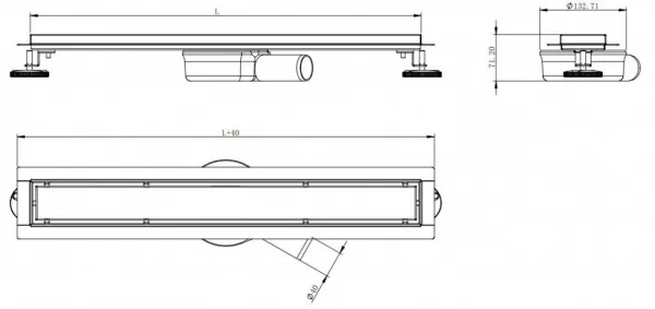 MEXEN/S - Flat 360 ° M33 odtokový žľab otočný 80, nerez 1033080-40