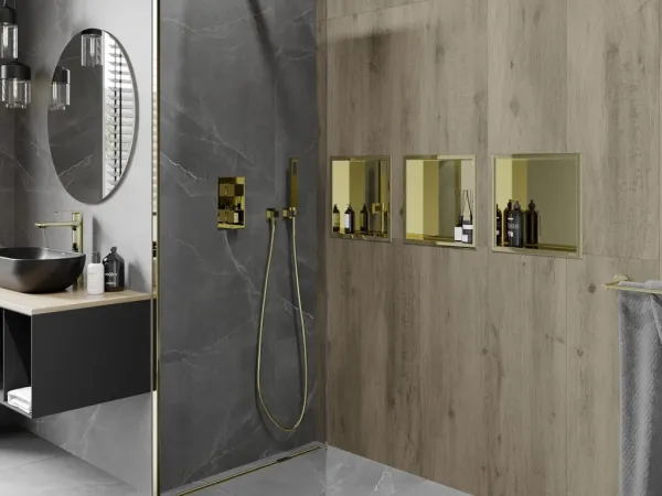 MEXEN - X-Wall-R modul pre vstavanie do steny 30 x 30, zlatá 1950303010