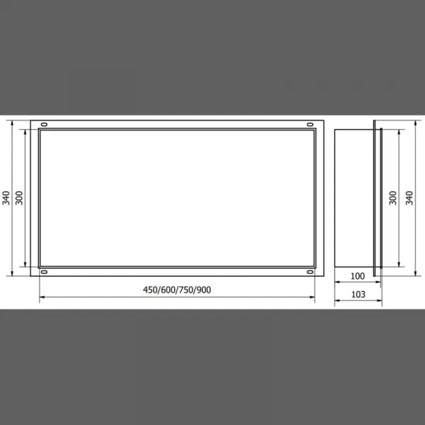 MEXEN - X-Wall-NR modul pre vstavanie do steny 60x30, nerez 1911603010