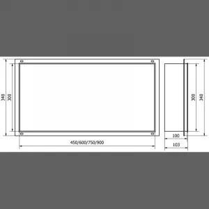 MEXEN - X-Wall-NR modul pre vstavanie do steny 60x30, nerez 1911603010