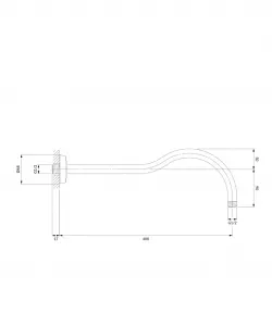 OMNIRES - ARMANCE nástenné sprchové rameno, 40 cm chróm /CR/ RA06CR