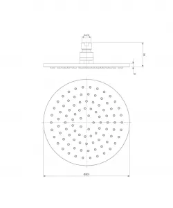 OMNIRES - SLIMLINE dažďová sprcha, o20 cm čierna mat /BLM/ WG120BL