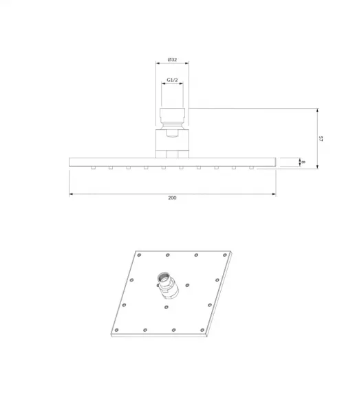OMNIRES - SLIMLINE dažďová sprcha, 20 x 20 cm chróm /CR/ WG220CR