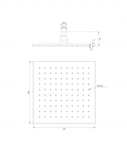 OMNIRES - SLIMLINE dažďová sprcha, 25 x 25 cm chróm /CR/ WG225CR