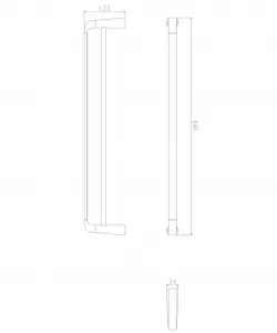 OMNIRES - SACO dvojitý vešiak na uteráky, 64 cm, chróm / biela lesk SA54226CRB
