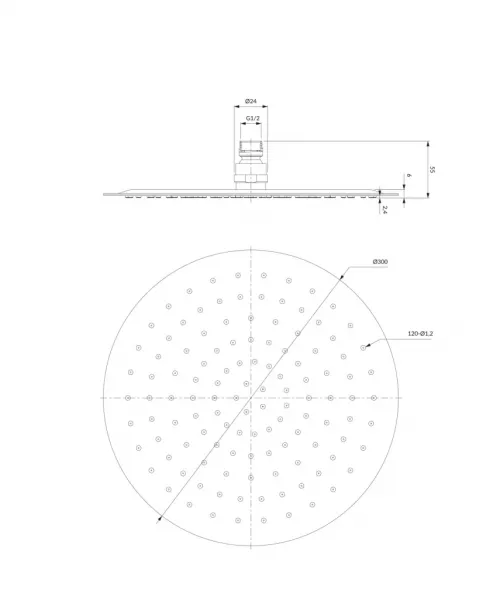 OMNIRES - ULTRA SLIMLINE dažďová sprcha, o 30 cm chróm /CR/ WGU130CR