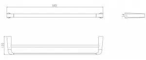 OMNIRES - SACO dvojitý vešiak na uteráky, 64 cm, chróm / biela lesk SA54226CRB