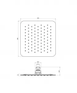 OMNIRES - ULTRA SLIMLINE dažďová sprcha, 20 x 20 cm chróm /CR/ WGU220CR