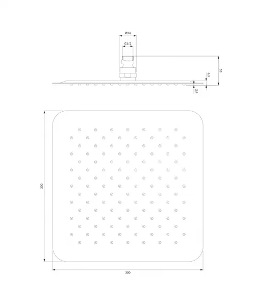 OMNIRES - ULTRA SLIMLINE dažďová sprcha, 30 x 30 cm chróm /CR/ WGU230CR