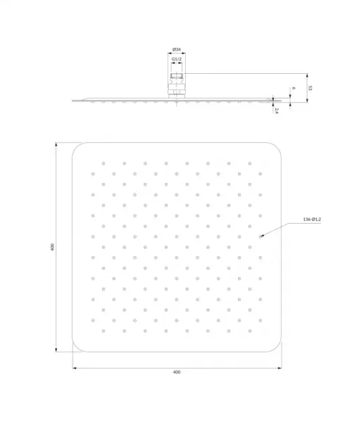 OMNIRES - ULTRA SLIMLINE dažďová sprcha, 40 x 40 cm chróm /CR/ WGU240CR