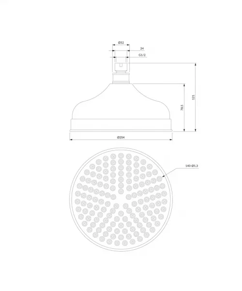 OMNIRES - RETRO dažďová sprcha, o20 cm chróm /CR/ WG620CR