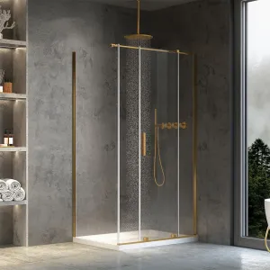 REA/S - Sprchová kabína Montana Gold Brush 130x80 KPL-K2516