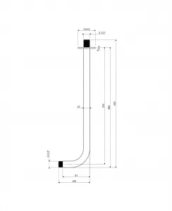 OMNIRES - nástenné sprchové rameno, 40 cm antracyt /AT/ RA01C/KAT