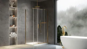 REA/S - Sprchová kabína Montana Gold Brush 140x100 KPL-K2521