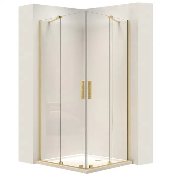 REA - Sprchová kabína Montana Double Gold Brush 90x90 REA-K6636