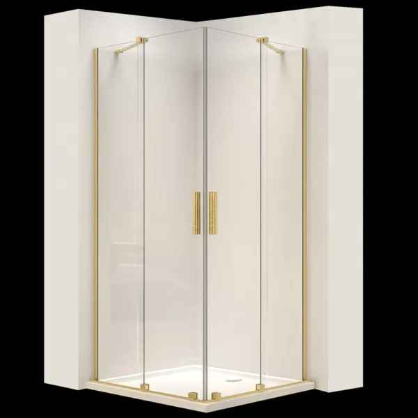 REA - Sprchová kabína Montana Double Gold Brush 90x90 REA-K6636
