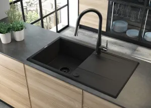 DEANTE DEANTE - Eridan alabaster - Granitový drez s odkvapkávačom ZQE_A11B
