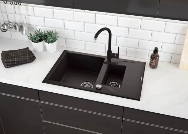DEANTE DEANTE - Andante grafit - Granitový drez, 1.5 - bowl s odkvapkávačom ZQN_2513