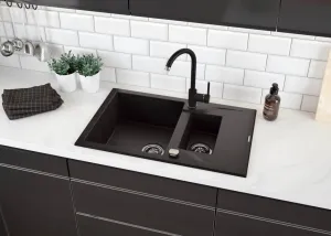 DEANTE DEANTE - Andante grafit - Granitový drez, 1.5 - bowl s odkvapkávačom ZQN_2513