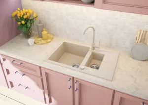 DEANTE DEANTE - Andante alabaster - Granitový drez, 1.5 - bowl s odkvapkávačom ZQN_A513