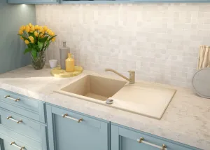 DEANTE DEANTE - Evora beige - Granitový drez s odkvapkávačom ZQJ_511A