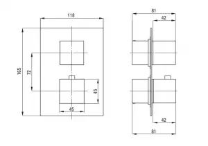 DEANTE - Therm chróm - Vonkajší prvok, pre termostatický BOX BXY_0EAT