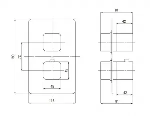 DEANTE - Therm chróm - Vonkajší prvok, pre termostatický BOX BXY_0ECT