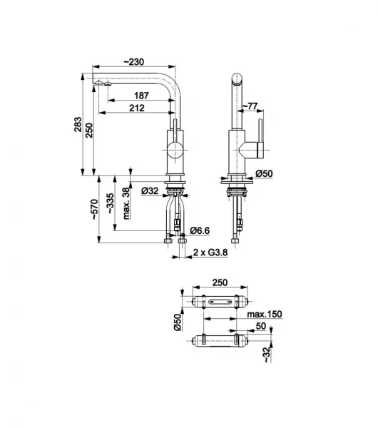 KFA KFA - Batéria drezová DUERO PURE BASIC, s filtráciou, nerez 6623-912-22