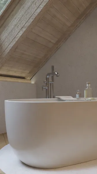 DEANTE - Silia chróm Vaňová batéria, voľne stojaca, so sprchovacím setom BQS_017M