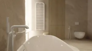 DEANTE - Silia biela Vaňová batéria, voľne stojaca, so sprchovacím setom BQS_A17M