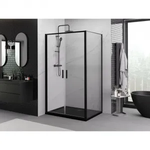 MEXEN/S - Exo sprchovací kút dvere krídlové 70 x 80, transparent, čierna 814-070-080-70-00