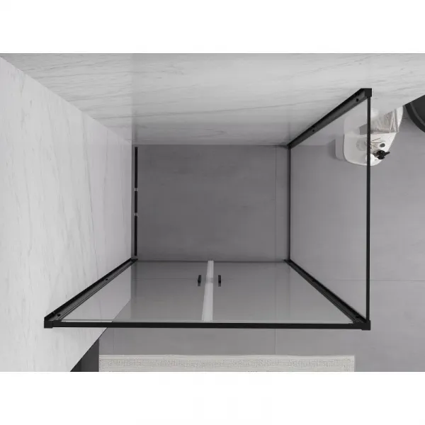 MEXEN/S - Exo sprchovací kút dvere krídlové 100 x 80, transparent, čierna 814-100-080-70-00