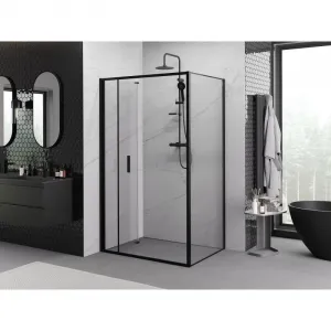 MEXEN/S - Exo sprchovací kút skladacie dvere 100 x 80, transparent, čierna 816-100-080-70-00